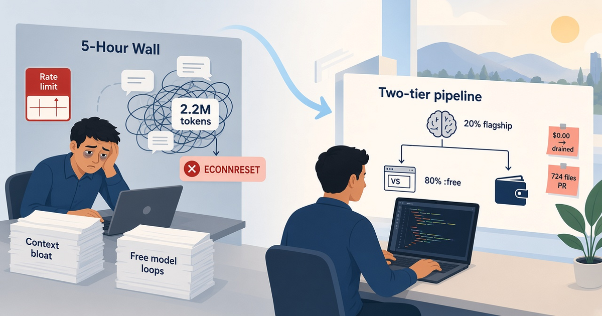 Breaking the 5-Hour Wall: Building (and Breaking) an Uncapped, Two-Tier AI Coding Pipeline